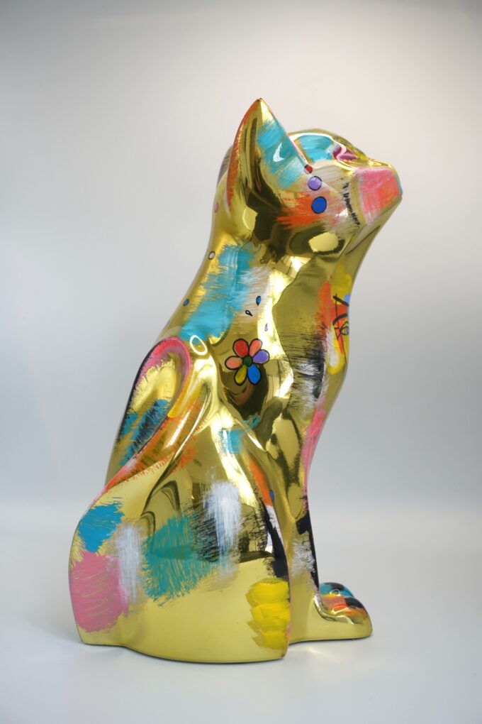 Chat en Résine - Elégance - Doré – Image 2